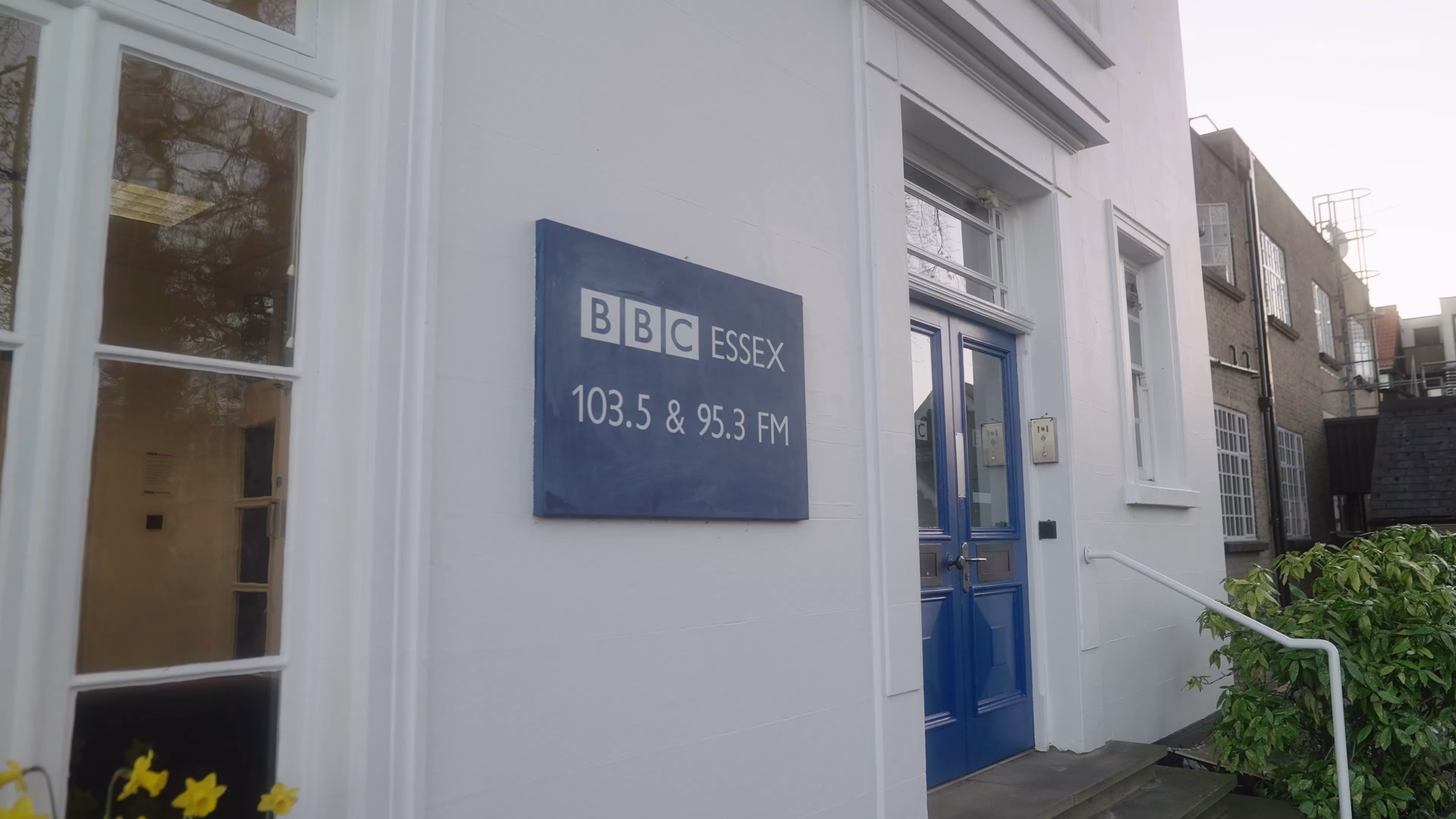 Signage outside the radio studio in Essex